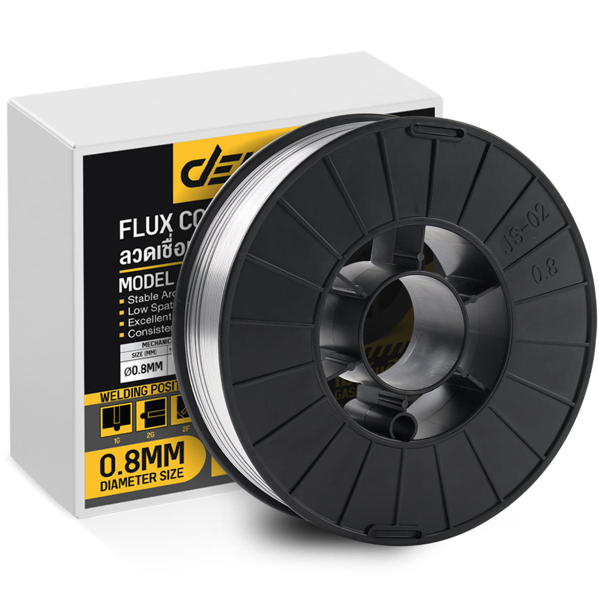 ลวดเชื่อมฟลักซ์คอร์ DELTON 0.8 mm ม้วน 5 กก._7